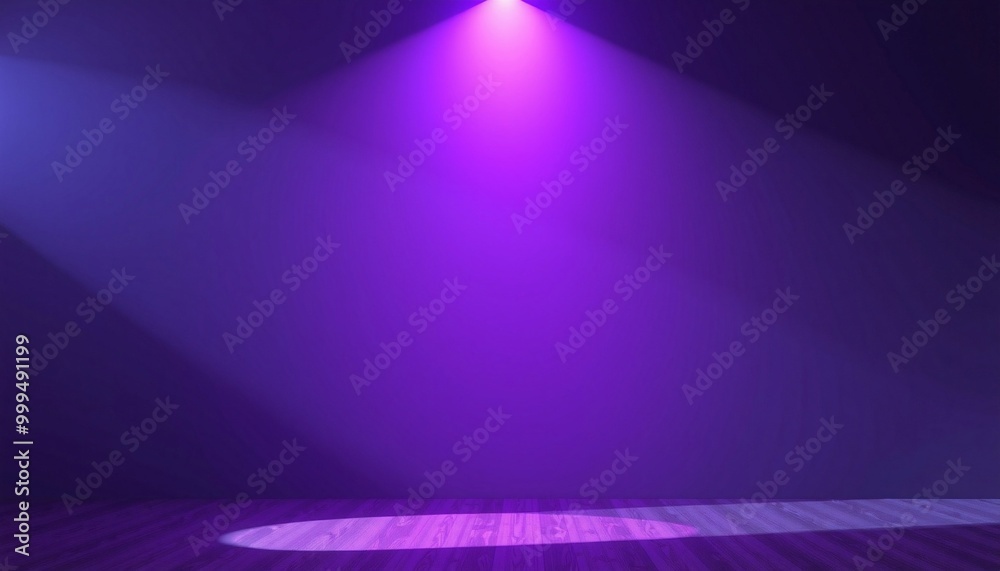 Purple spotlight shines on wooden floor. Purple spotlight shines on wooden floor.