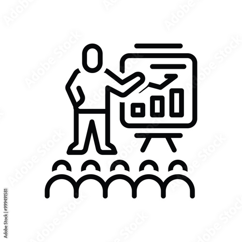 Black line icon for presentation 