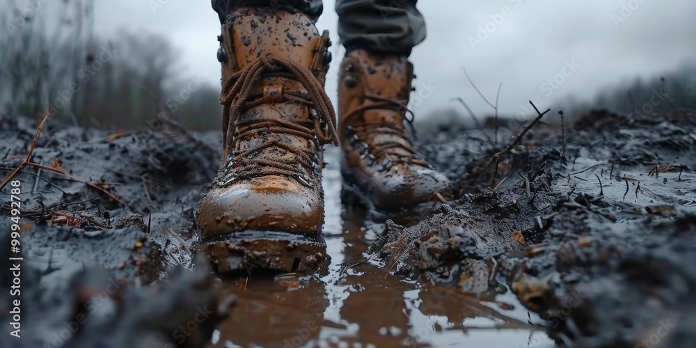 Boots In Muddy Path Boots In Muddy Path