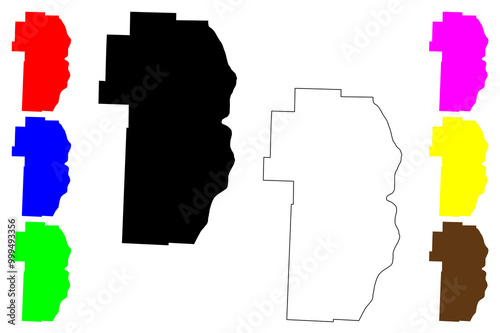 Jefferson County, Ohio State (U.S. county, United States of America, USA, U.S., US) map vector illustration, scribble sketch Jefferson map photo