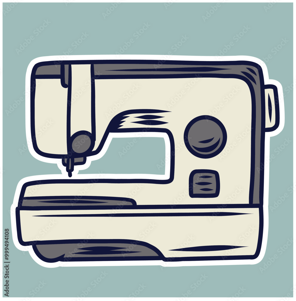 vector design of a sewing machine, featuring sleek lines and modern aesthetics
