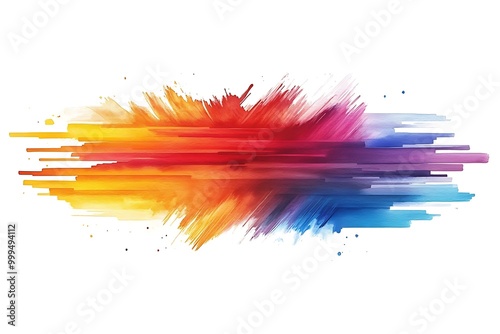 Abstract Watercolor Brush Strokes in Vibrant Colors.