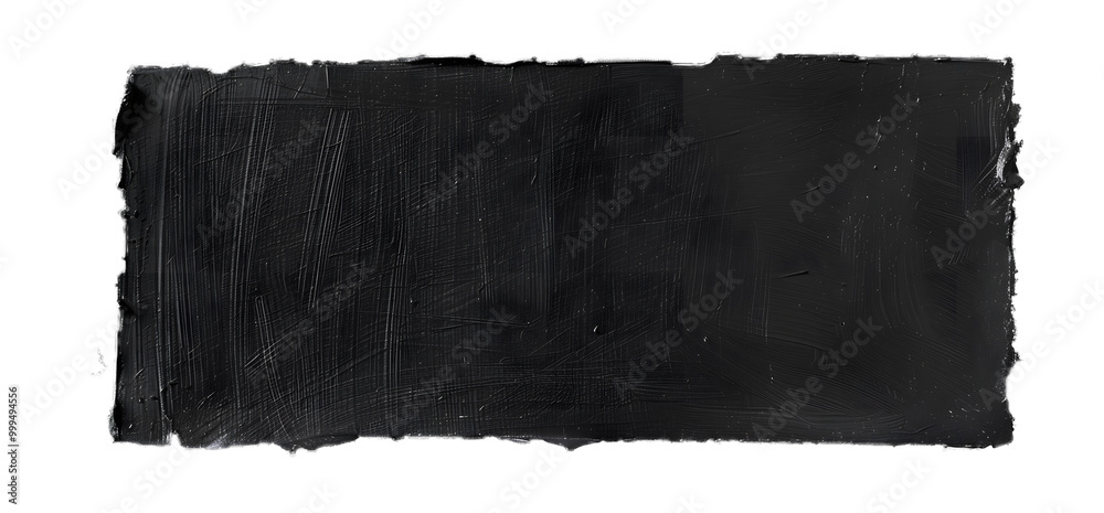 Hand painted black block of paint texture isolated on transparent background Hand painted black block of paint texture isolated on transparent background