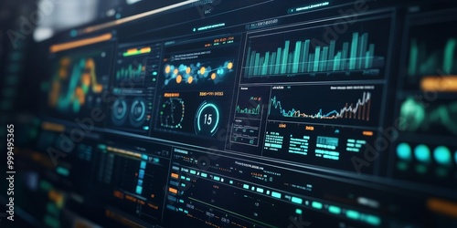 a network management console, with real-time performance metrics and alerts displayed for proactive network management and maintenance.