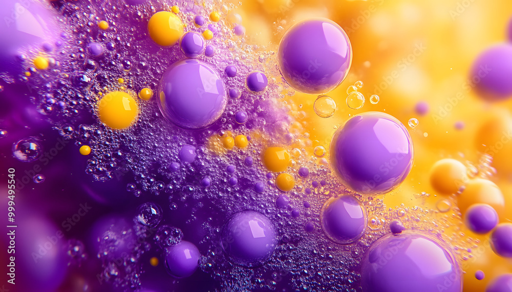 purple and yellow soap bubbles in paint create an abstract design suitable for a colorful background purple and yellow soap bubbles in paint create an abstract design suitable for a colorful background