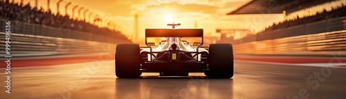 A final parade lap with a single Formula 1 car on the track, framed by a crow...