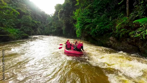 White water rafting on tropical rainforest rivers
