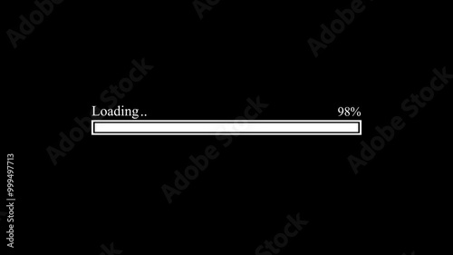  loading bar animation on transparent black background photo