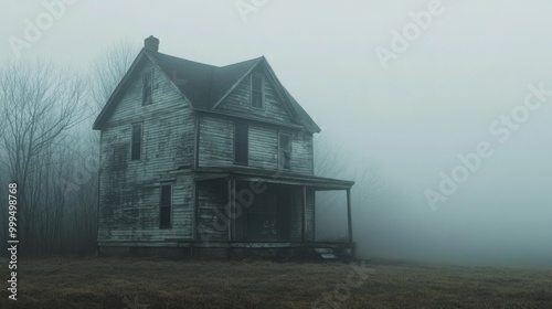 Eerie ghostly appearance of a deserted house