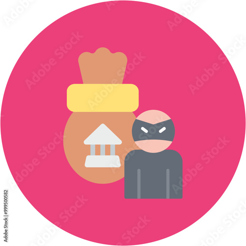 Bank Robbery icon vector image. Can be used for Banking.