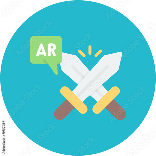 Ar Sword Fight icon vector image. Can be used for Augmented Reality.