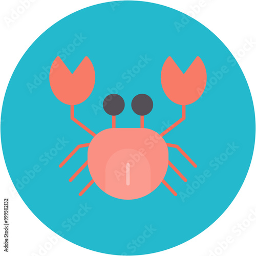 Crab icon vector image. Can be used for Coastline.