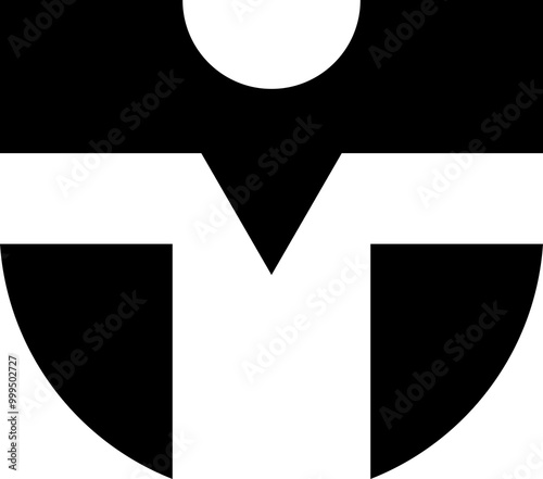 shield icon vector illustration with TM initial logo. very suitable for use for personal brand names, security companies, and e-sports. etc