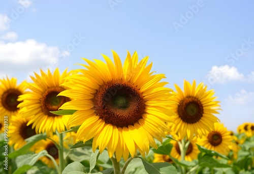 sunflower field in the summer