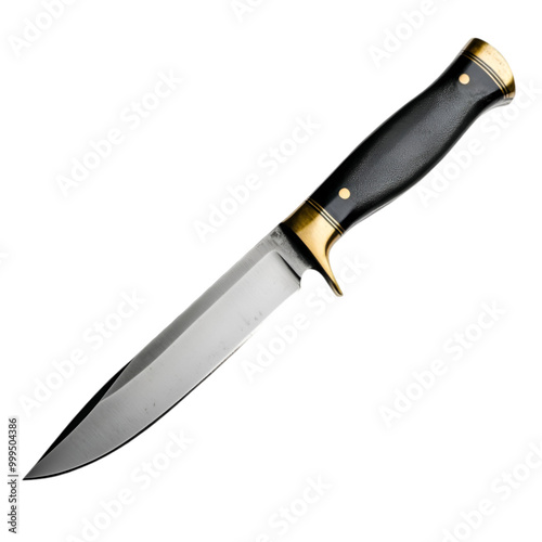 Hunting Knife Isolated on White and transparent Background. PNG cutout.