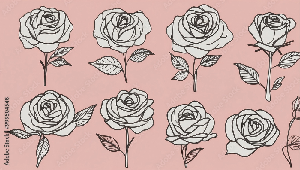 Oneline Drawing Roses Oneline Drawing Roses