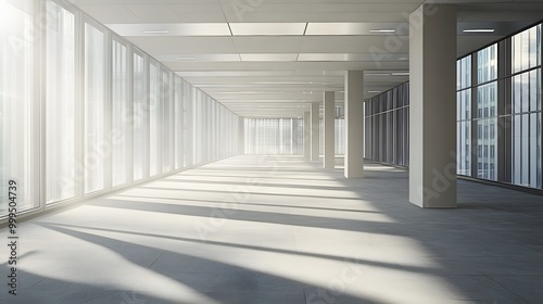 Empty floors and office buildings in the financial center. 