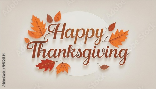Elegant Fall Leaves and Happy Thanksgiving Greeting