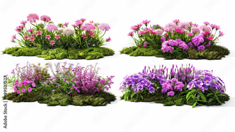 Colorful Flower Arrangements Isolated On White Colorful Flower Arrangements Isolated On White