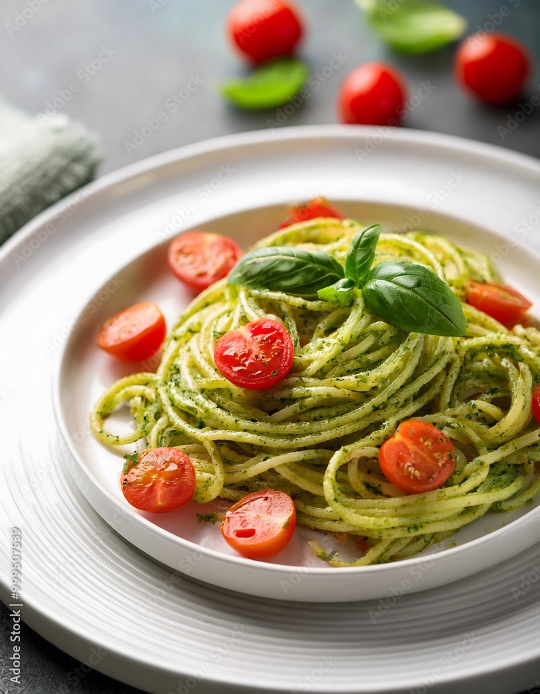 Zucchini Noodles with Pesto and Cherry Tomatoes Zucchini Noodles with Pesto and Cherry Tomatoes