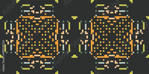 Shawl Geometric Patterns Drawingfolk Embroidery, Aztec Geometric Ornament Print. Design for Carpet, Wallpaper, Clothing, Wrapping, Fabric