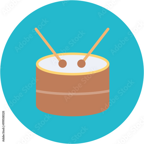 Drum icon vector image. Can be used for Instrument.