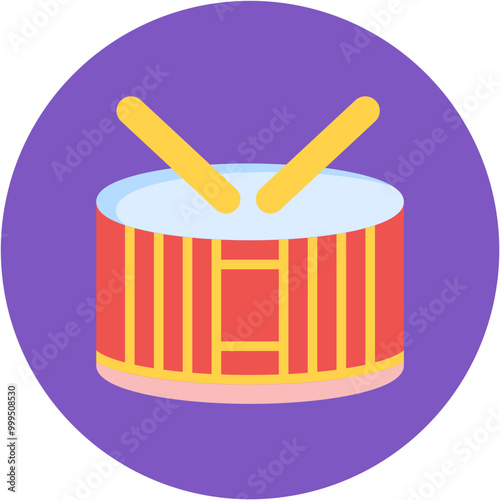 Drum icon vector image. Can be used for Instrument.