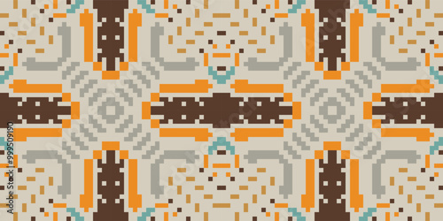 Ornament Arabic Pattern Mehndifolk Embroidery, Aztec Geometric Ornament Print. Design for Carpet, Wallpaper, Clothing, Wrapping, Fabric