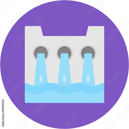 Hydroelectric Line Icon