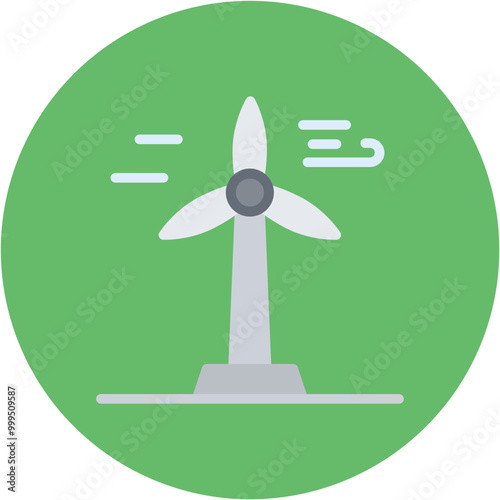 Wind Turbine Line Icon