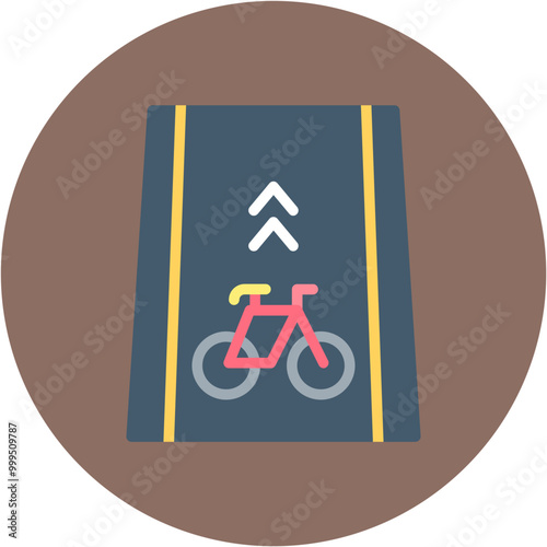 Bike Lane Line Icon