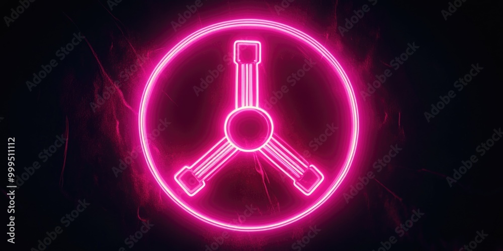 Neon Peace Sign in Dark Room Neon Peace Sign in Dark Room