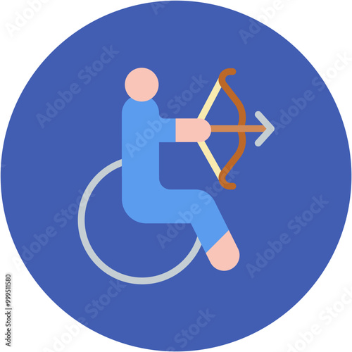 Paralympics icon vector image. Can be used for Archery.
