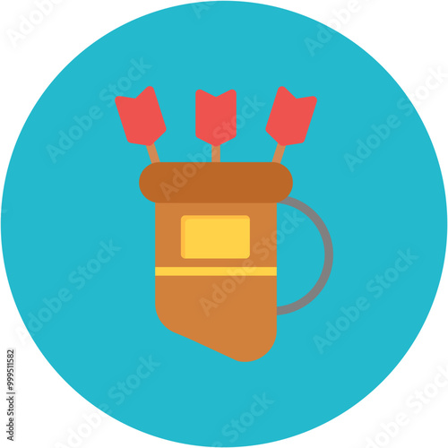 Quiver icon vector image. Can be used for Archery.