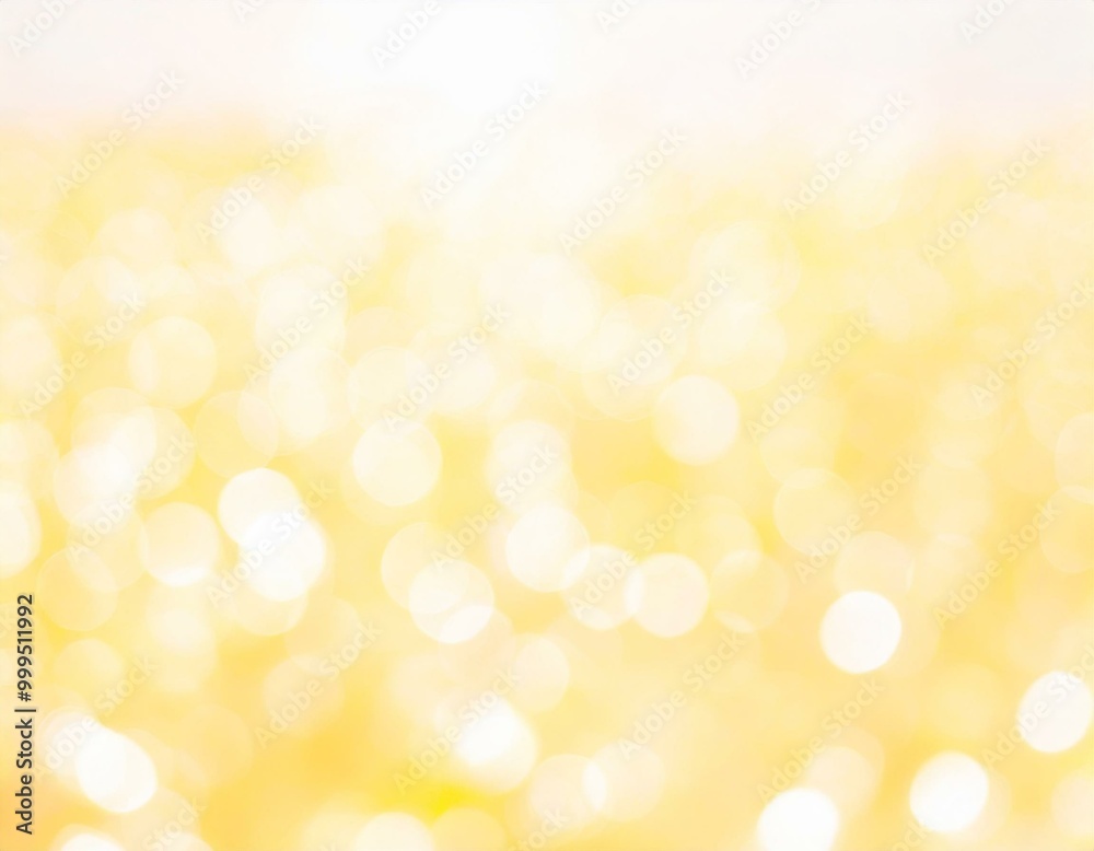 Obraz premium <イラスト>背景素材・光の玉ボケイメージ・黄色 