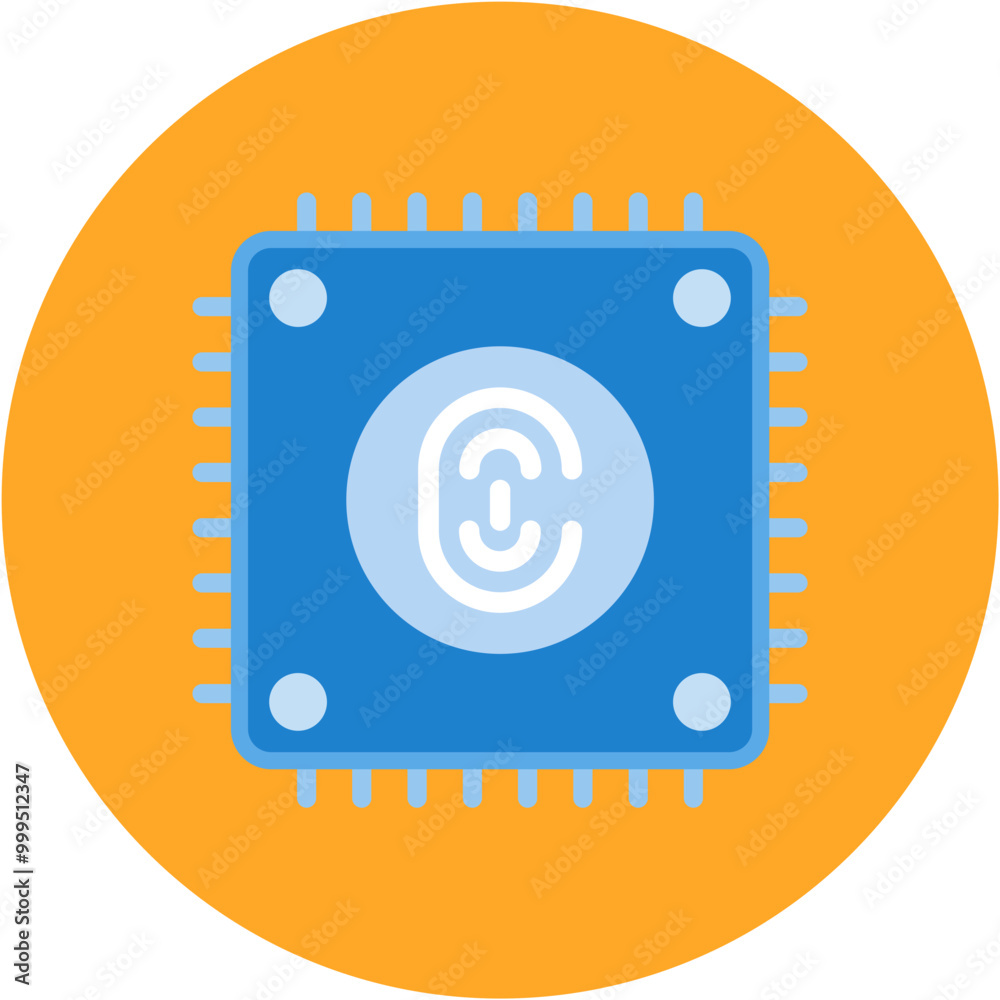 Biometric Cpu icon vector image. Can be used for Biometrics. Biometric Cpu icon vector image. Can be used for Biometrics.