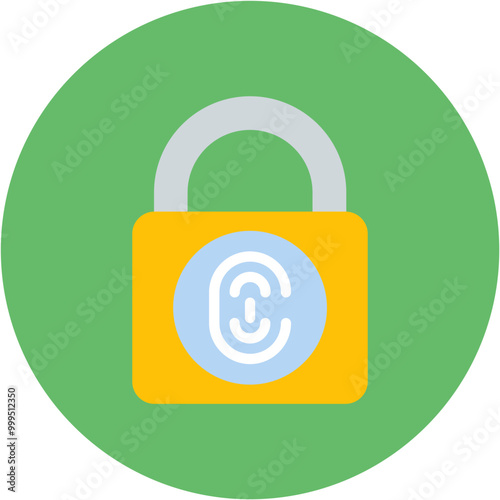 Biometric Padlock icon vector image. Can be used for Biometrics.