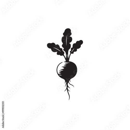 silhouette of a radish, Radish icon vector illustration graphic design
