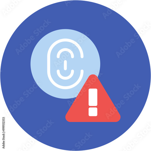 Biometric Error icon vector image. Can be used for Biometrics.
