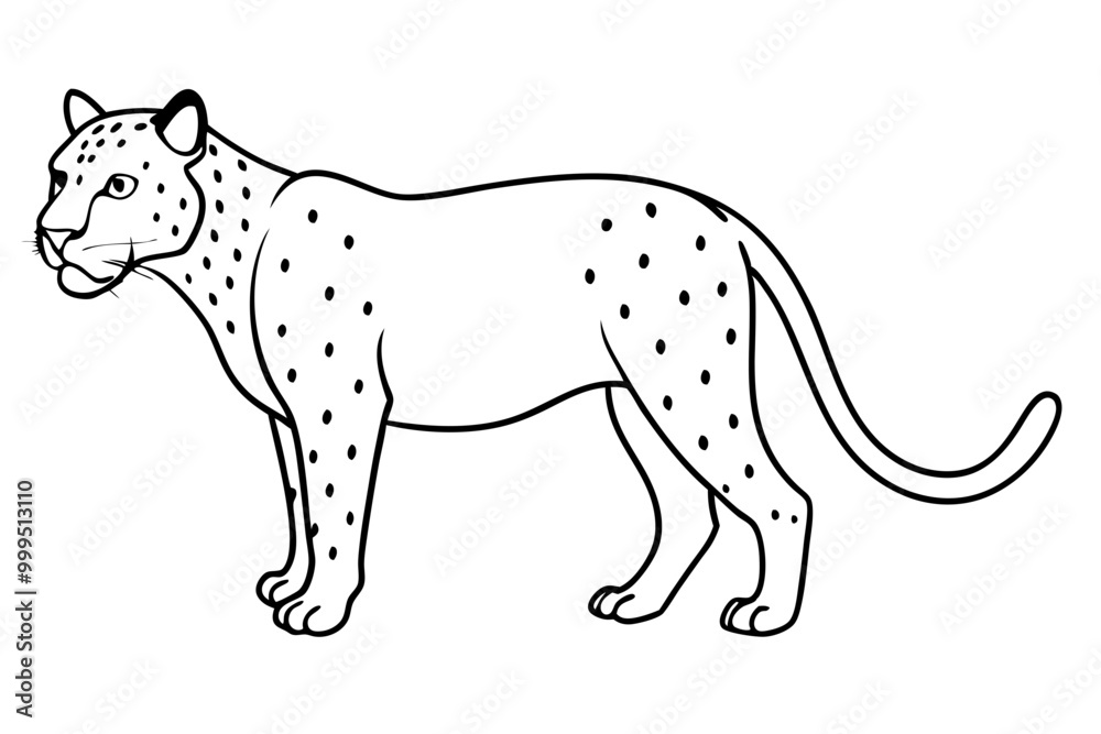 jaguar line art, jaguar outline vector illustration jaguar line art, jaguar outline vector illustration