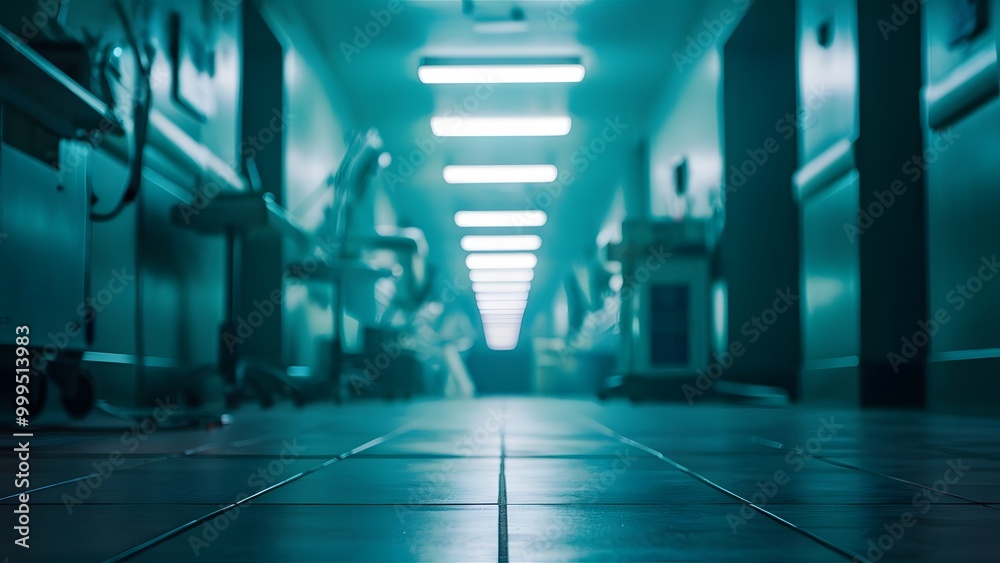 Captivating cinematic photo of a dimly lit hospital hallway Captivating cinematic photo of a dimly lit hospital hallway