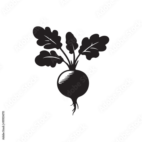 silhouette of a radish, Radish icon vector illustration graphic design