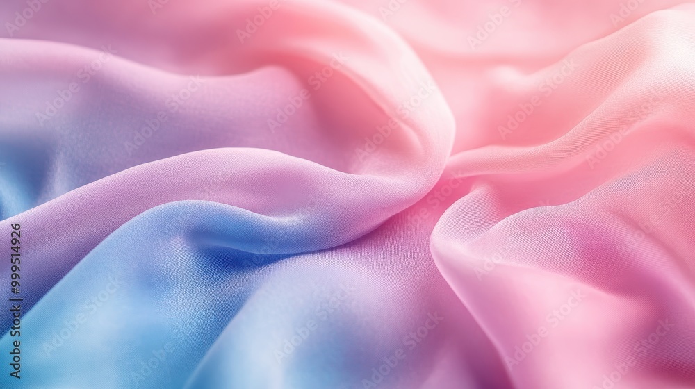 Obraz premium Soft Pastel Fabric Background with Gentle Pink, Blue, and Purple Gradient Colors