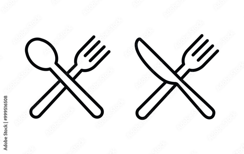 spoon, Fork and knife icon vector spoon, Fork and knife icon vector