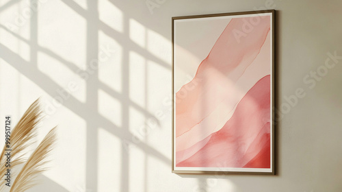 Abstract Pink Wall Art Print  Modern Minimalist Home Decor  Interior Design