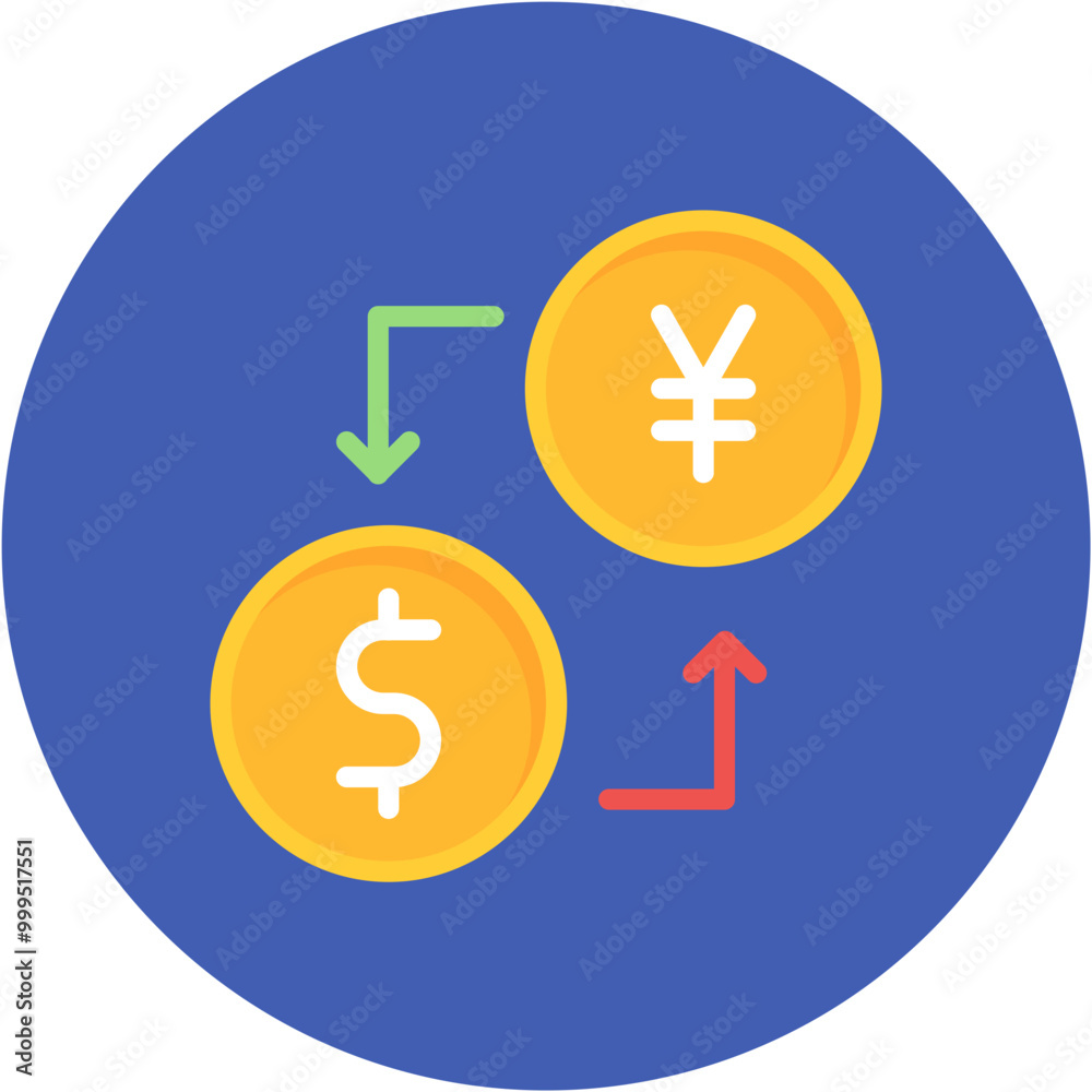 Dollar to Yen Convert icon vector image. Can be used for Trading. Dollar to Yen Convert icon vector image. Can be used for Trading.