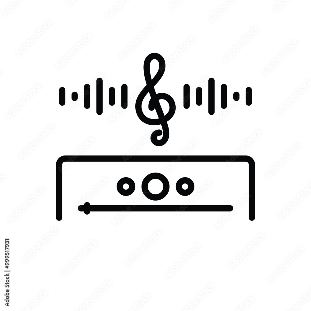 Black line icon for playlist Black line icon for playlist