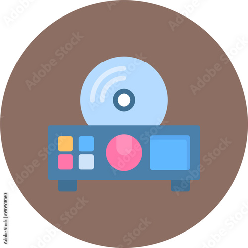 CD Player icon vector image. Can be used for Retro.