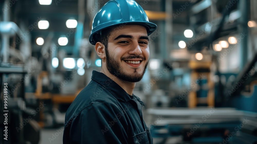 The Smiling Worker in Helmet The Smiling Worker in Helmet