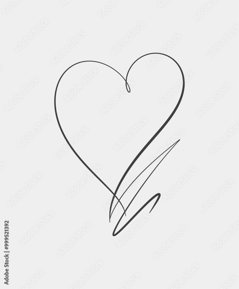 Black and white minimalist line art featuring a simple, flowing heart design, symbolizing love and simplicity in abstract form. Black and white minimalist line art featuring a simple, flowing heart design, symbolizing love and simplicity in abstract form.
